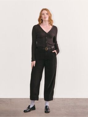 NEW Everlane The Utility Pant in Buttersoft Womens 2 Black Tencel Barrel Pant